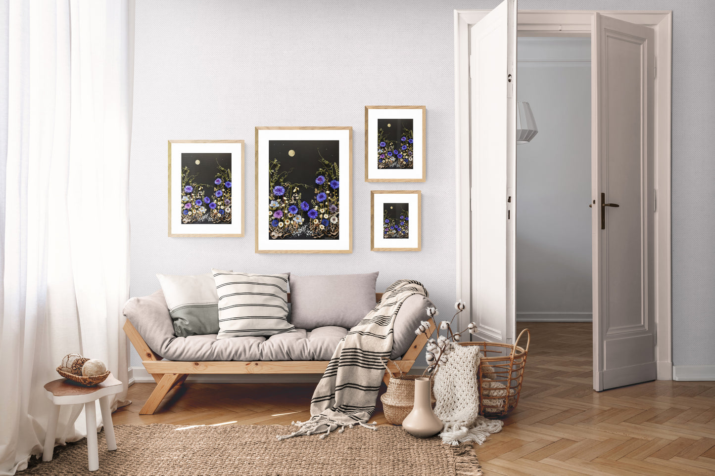 Nature Art print 'Cornflower patch at dawn'