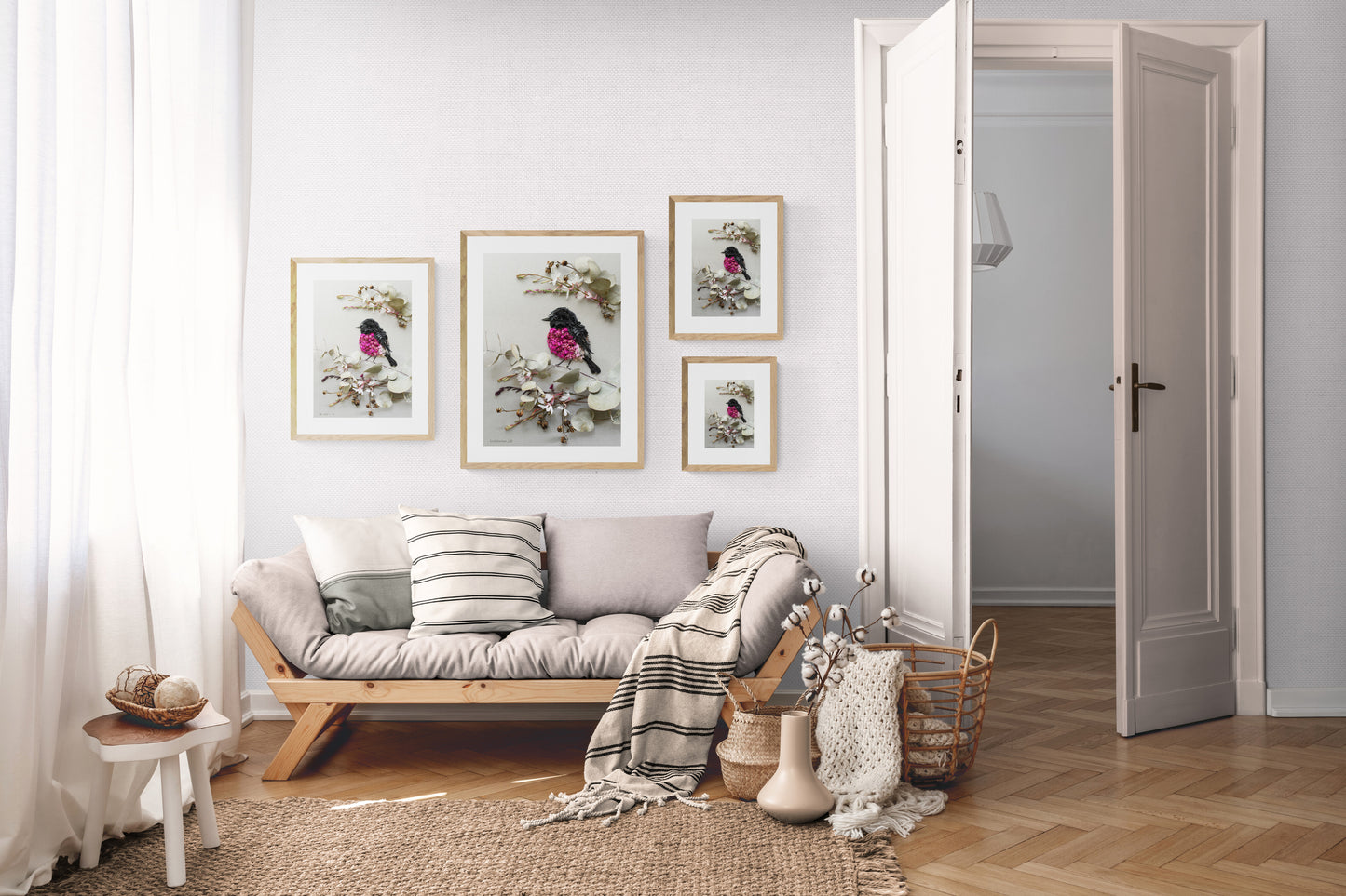 Nature Art print 'Pink Robin'