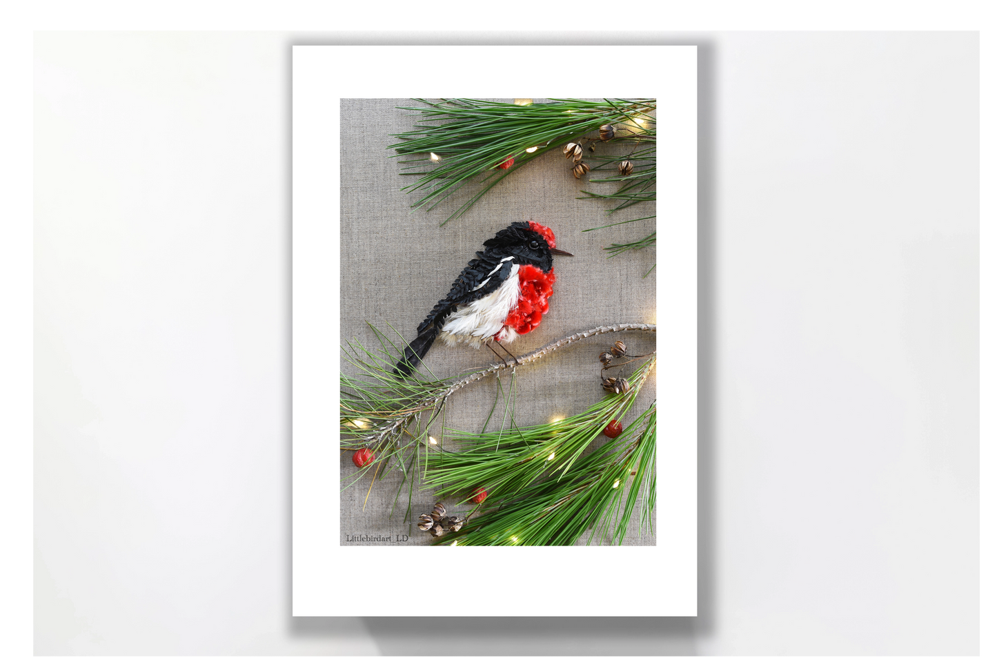 Nature Art print 'Red-capped Robin'
