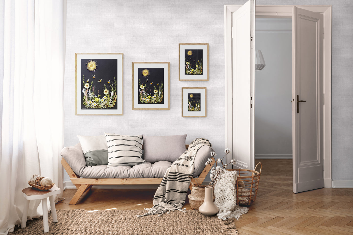 Nature Art Print 'Busy little bees'