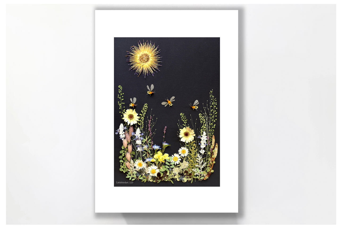 Nature Art Print 'Busy little bees'