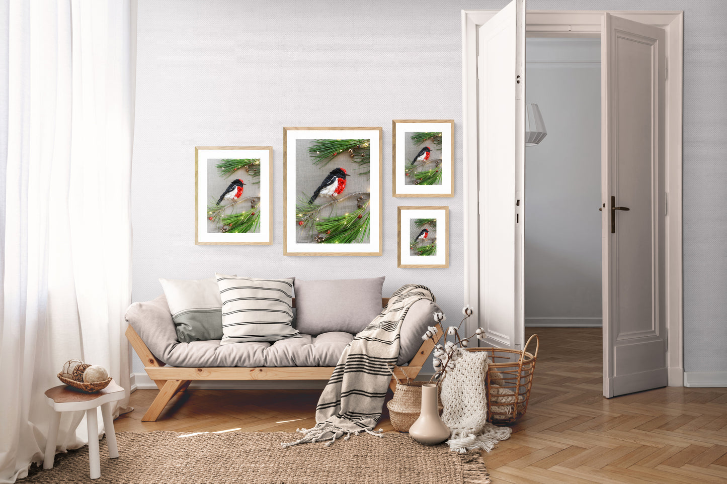 Nature Art print 'Red-capped Robin'