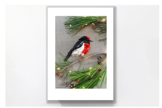 Nature Art print 'Red-capped Robin'