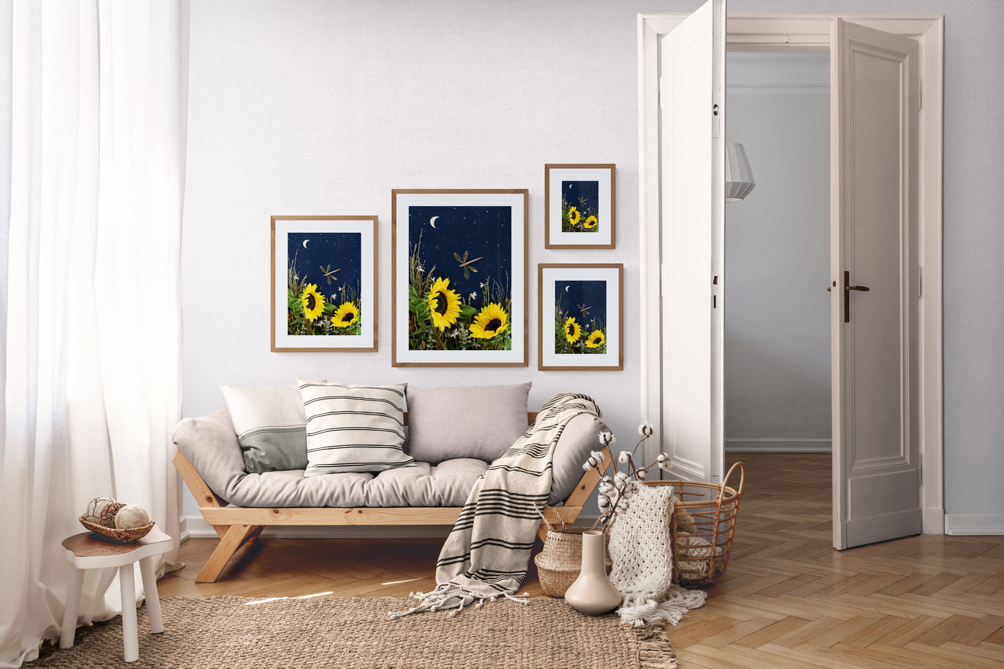 Nature Art print 'Sunflowers in the Night'