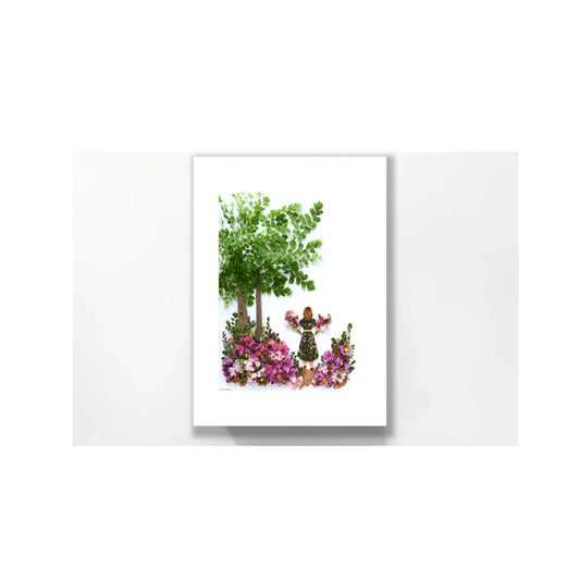 Nature Art print 'With Her Flowers'