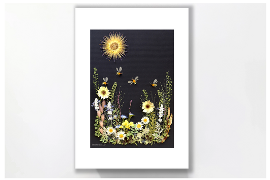 Nature Art Print 'Busy little bees'