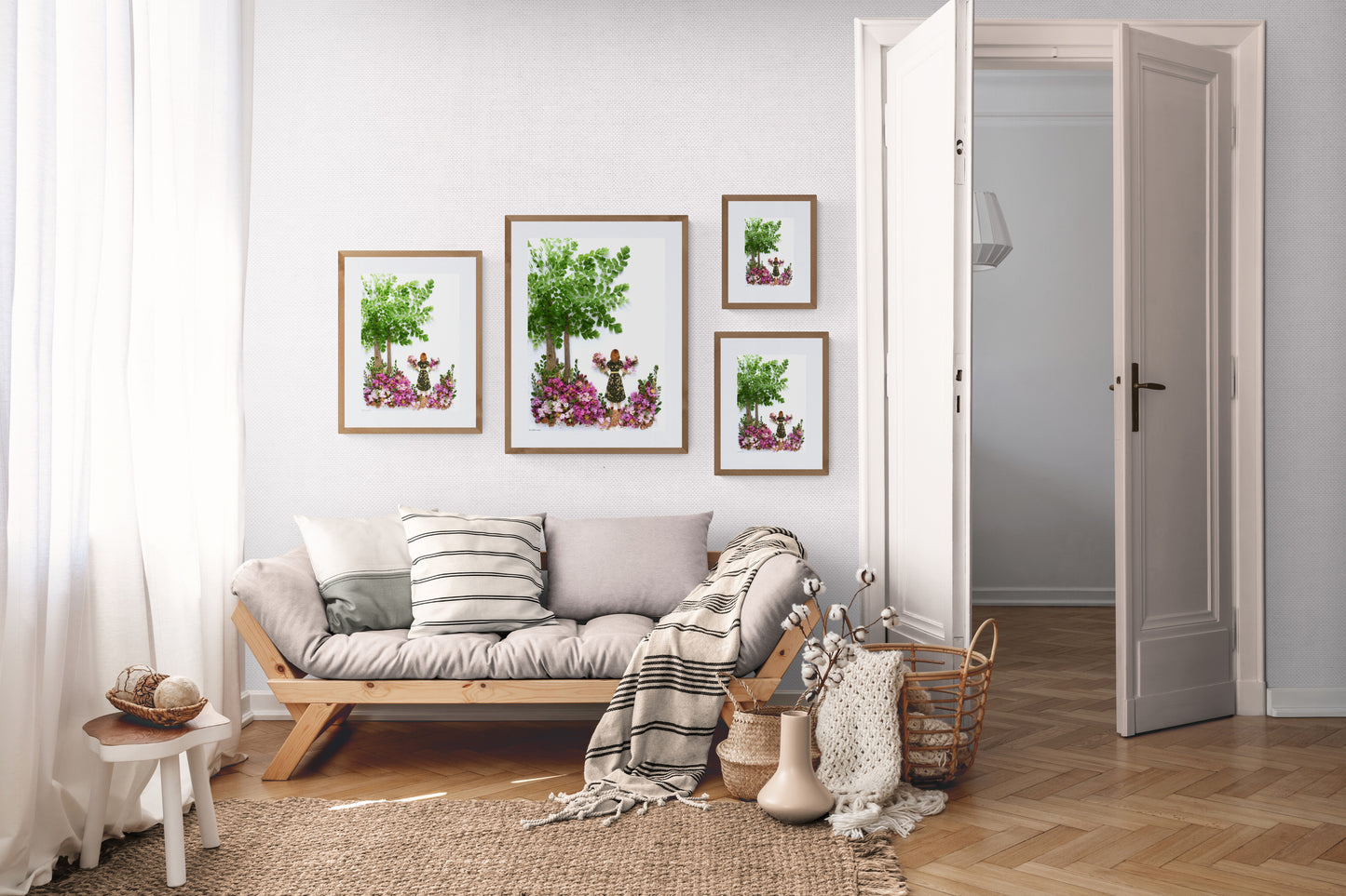 Nature Art print 'With Her Flowers'